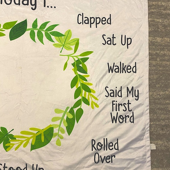 Double Sided Baby Monthly Milestone Blanket Fleece - Picture 4 of 4